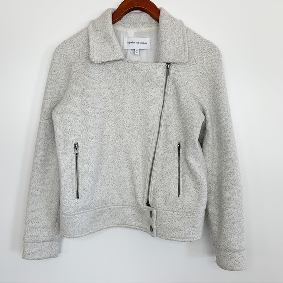 Cupcakes And Cashmere Knit Moto Jacket, Gray, Small - Picture 5 of 10